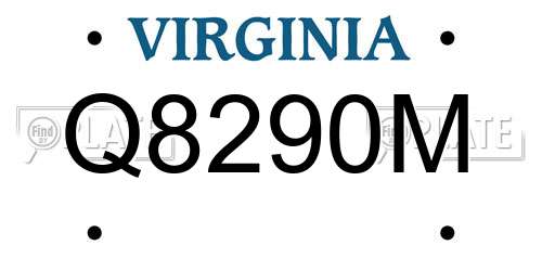 Q8290M Virginia License Plate