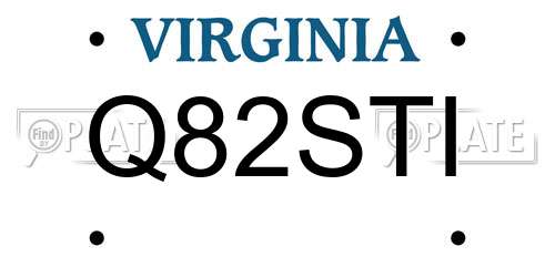 Q82STI Virginia License Plate