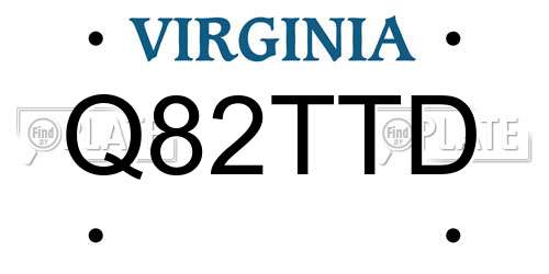Q82TTD Virginia License Plate