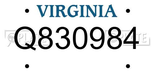 Q830984 Virginia License Plate