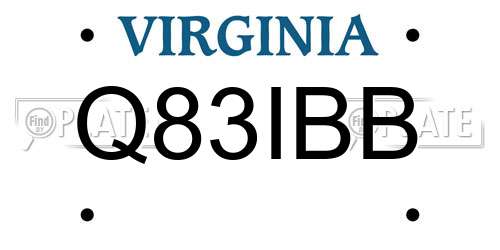 Q83IBB Virginia License Plate