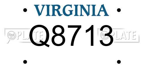 Q8713 Virginia License Plate