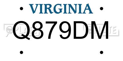 Q879DM Virginia License Plate