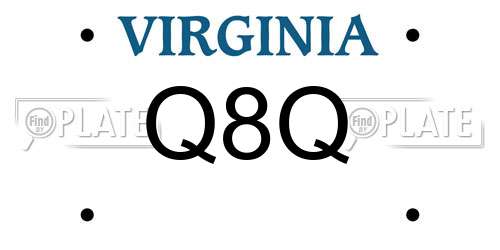 Q8Q Virginia License Plate