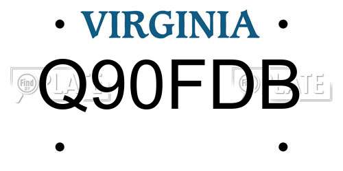 Q90FDB Virginia License Plate