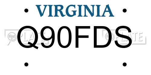 Q90FDS Virginia License Plate