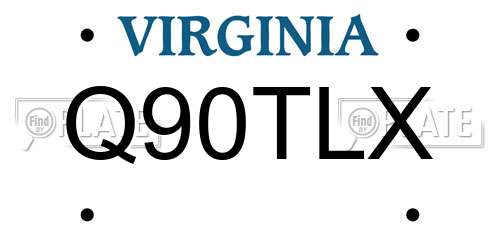 Q90TLX Virginia License Plate