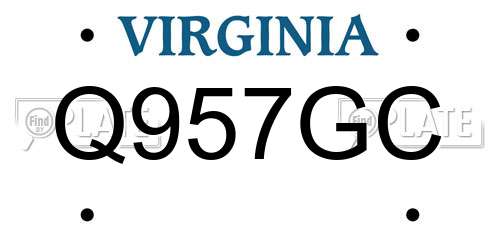 Q957GC Virginia License Plate