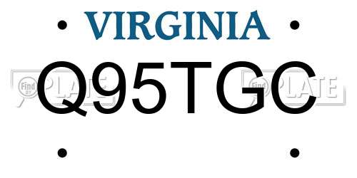 Q95TGC Virginia License Plate