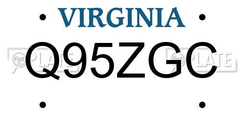 Q95ZGC Virginia License Plate