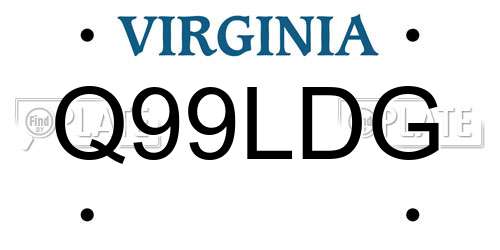 Q99LDG Virginia License Plate