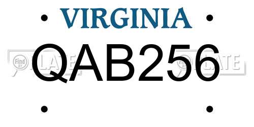 QAB256 Virginia License Plate