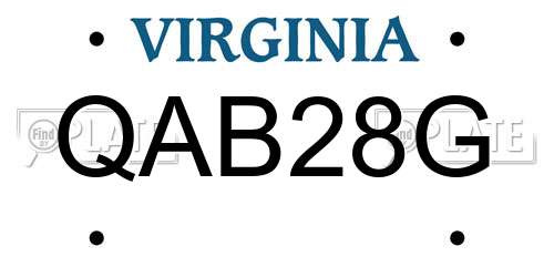 QAB28G Virginia License Plate