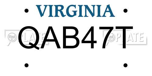 QAB47T Virginia License Plate