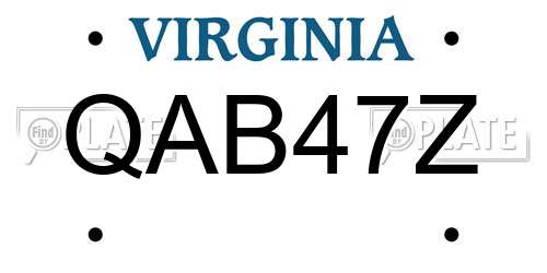 QAB47Z Virginia License Plate
