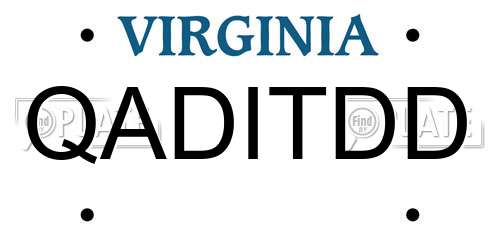 QADITDD Virginia License Plate