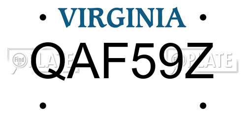 QAF59Z Virginia License Plate