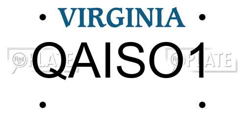 QAISO1 Virginia License Plate