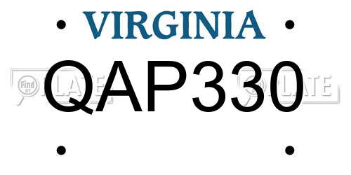 QAP330 Virginia License Plate