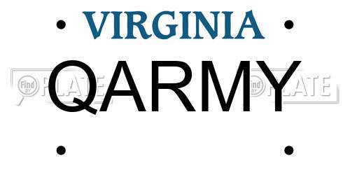 QARMY Virginia License Plate