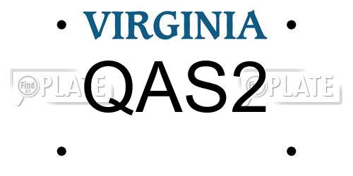 QAS2 Virginia License Plate