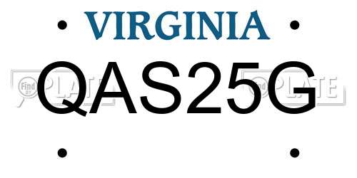 QAS25G Virginia License Plate