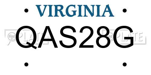 QAS28G Virginia License Plate