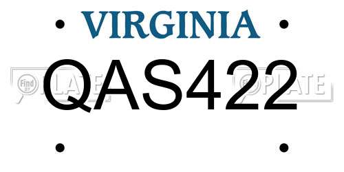 QAS422 Virginia License Plate