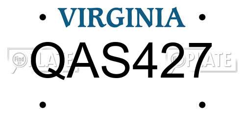 QAS427 Virginia License Plate