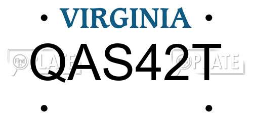 QAS42T Virginia License Plate
