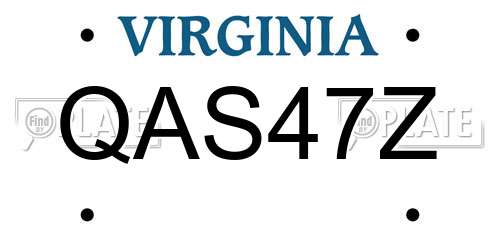QAS47Z Virginia License Plate