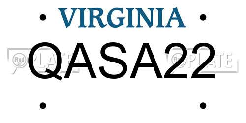 QASA22 Virginia License Plate