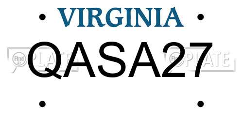 QASA27 Virginia License Plate