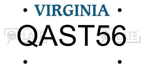 QAST56 Virginia License Plate