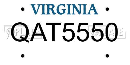 QAT5550 Virginia License Plate