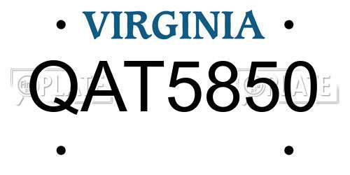 QAT5850 Virginia License Plate