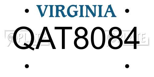 QAT8084 Virginia License Plate