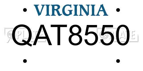 QAT8550 Virginia License Plate