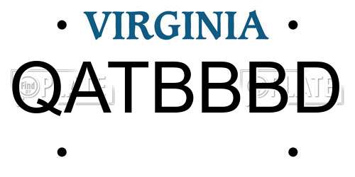 QATBBBD Virginia License Plate