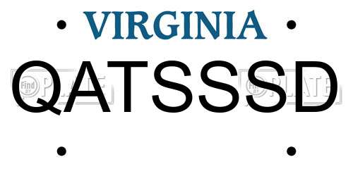 QATSSSD Virginia License Plate