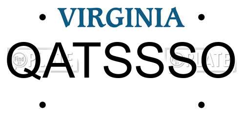 QATSSSO Virginia License Plate
