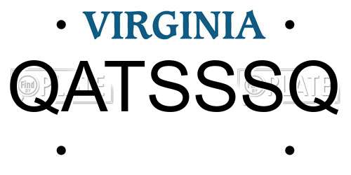 QATSSSQ Virginia License Plate