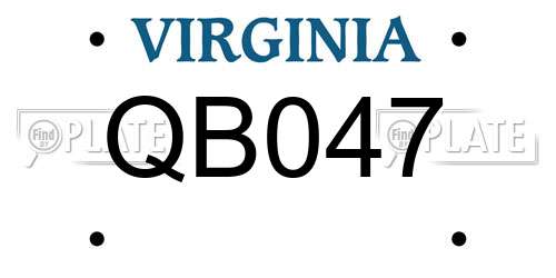 QB047 Virginia License Plate