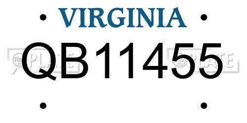 QB11455 Virginia License Plate