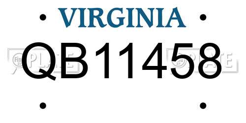 QB11458 Virginia License Plate