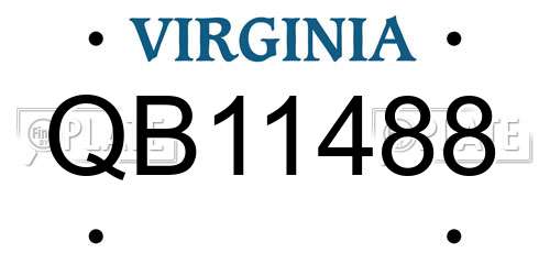 QB11488 Virginia License Plate