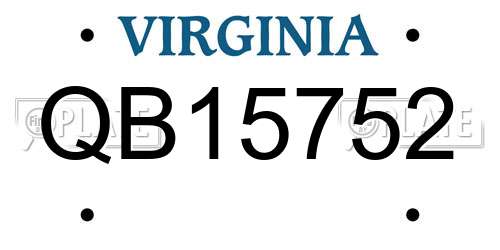 QB15752 Virginia License Plate