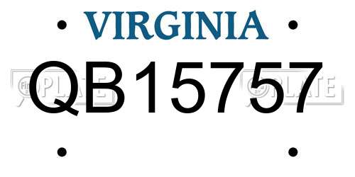 QB15757 Virginia License Plate