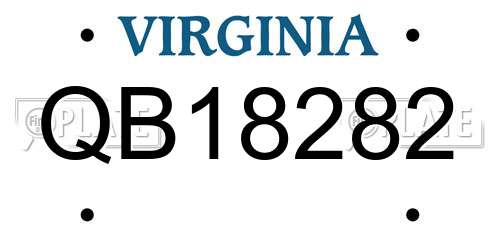 QB18282 Virginia License Plate