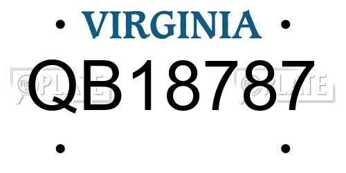 QB18787 Virginia License Plate